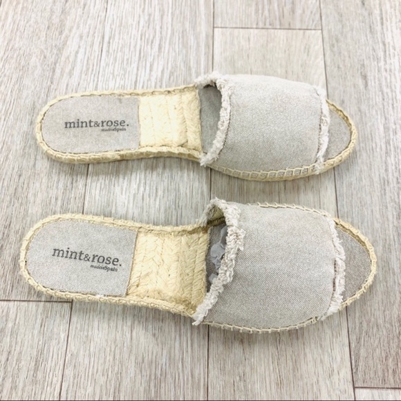 Mint & Rose Beach Canvas Slides NIB - Picture 3 of 4